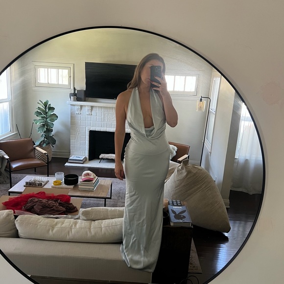 Grace Loves Lace Backless Dress in Soft Blue - Picture 2 of 6